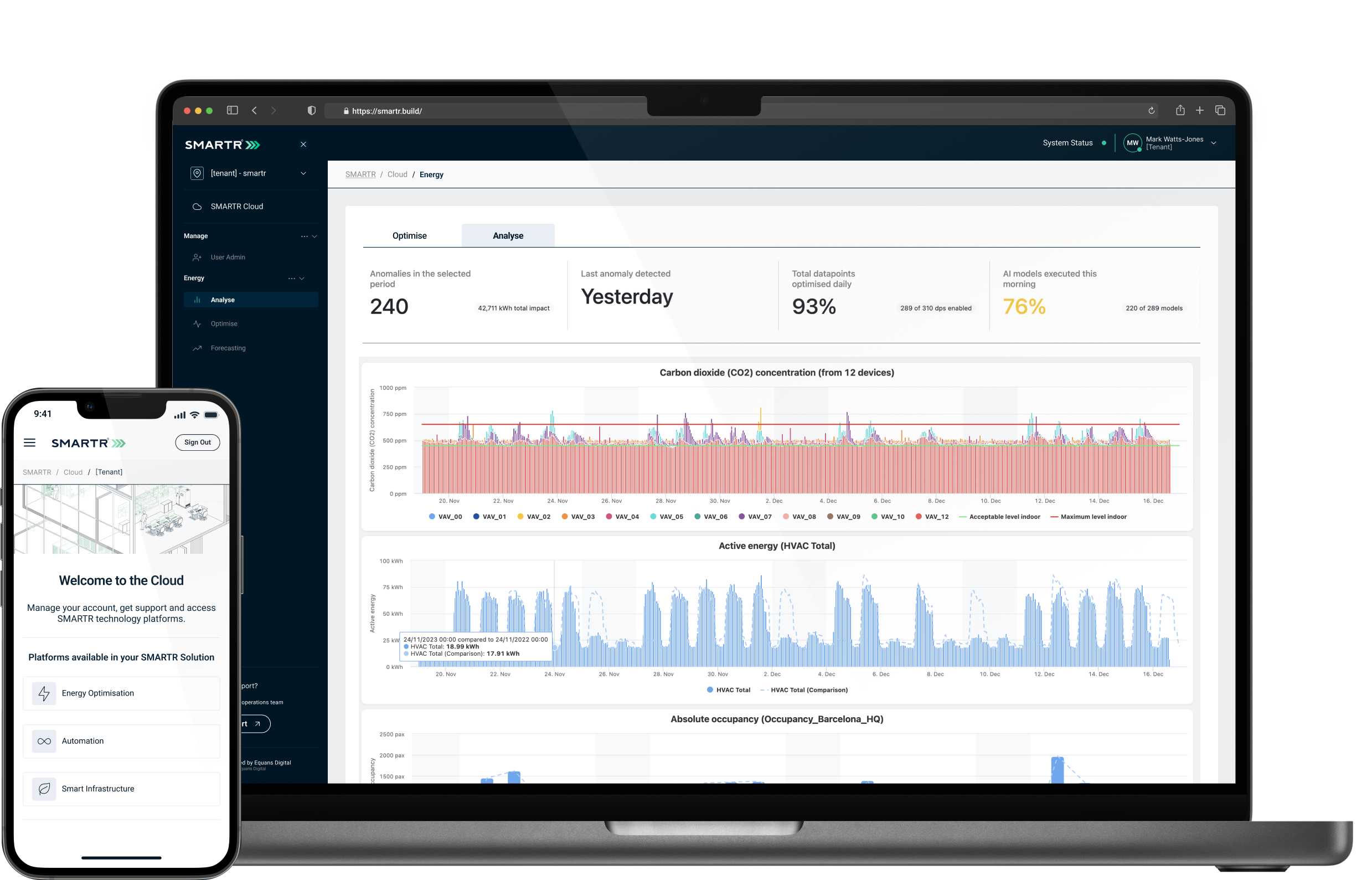 device mock ups of energy data visualisation